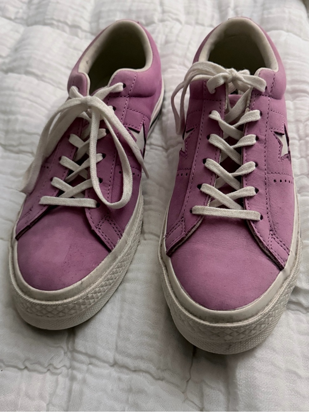 Converse Pink Suede Low-Top Lace-Up Sneakers